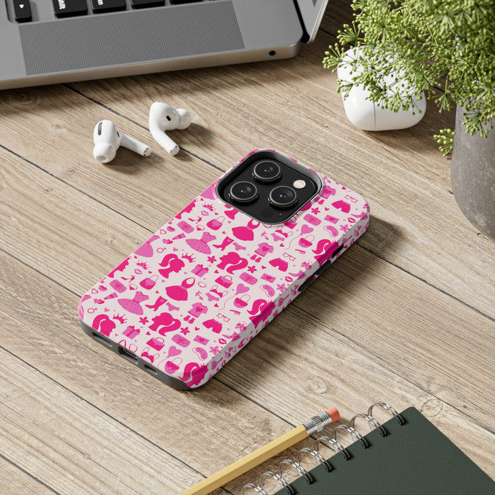 Girly pink Tough iPhone Cases - Madee's Boutique Phone Case Printify Accessories Aesthetic Case IphoneAesthetic Case PhoneiPhone 14 Pro