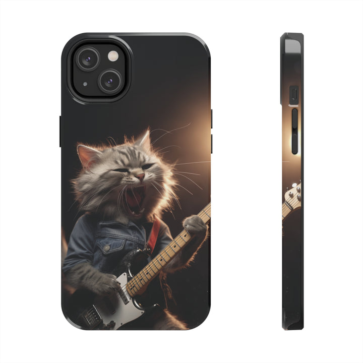 Cool Cat Playing Guitar Music Tough Phone Cases MADEE'S EXCLUSIVES - Madee's Boutique Phone Case Print On Demand Partners Accessories aesthetic mobile coveraesthetic phone casesiPhone 14 Plus