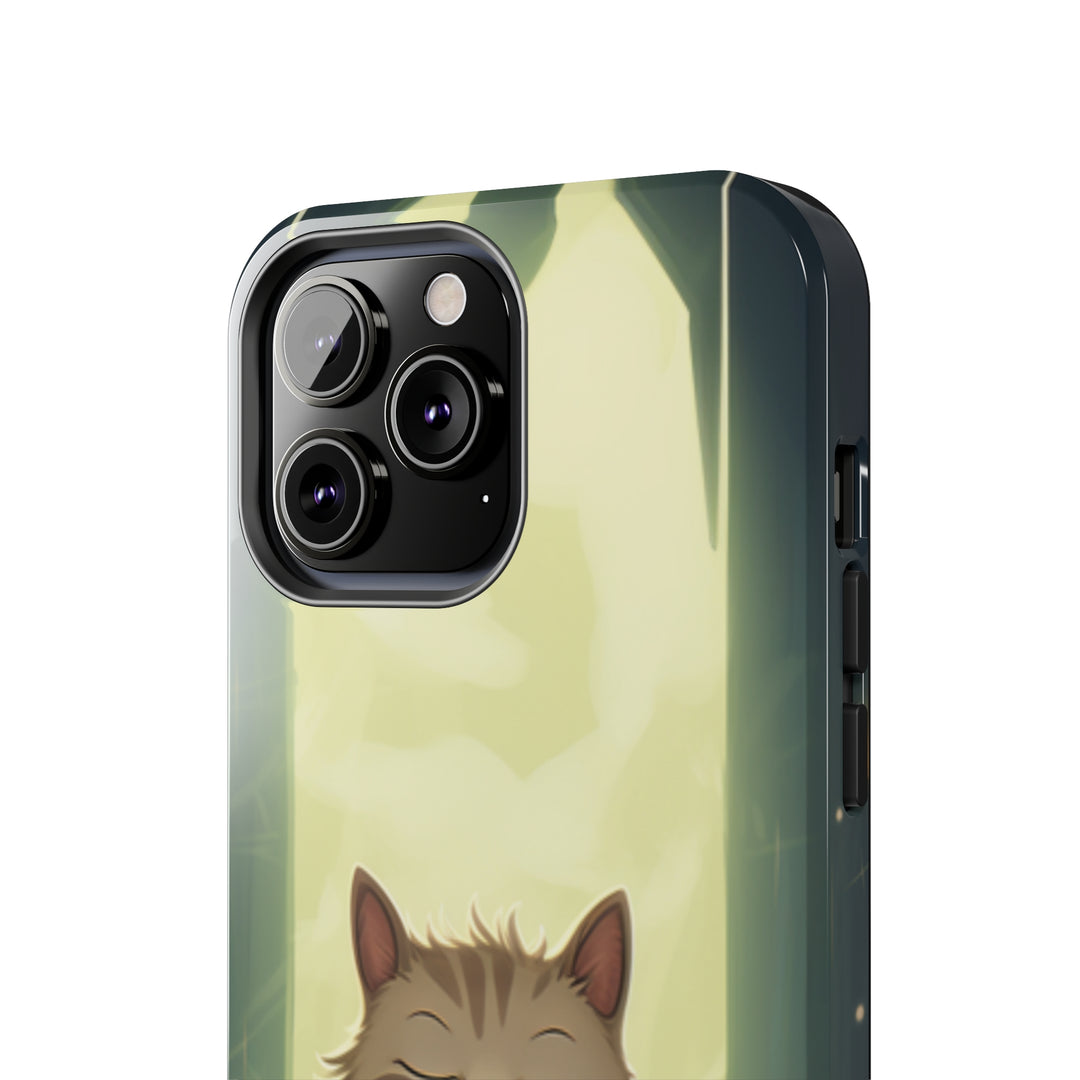 Grey Meditation Cat Tough iPhone Cases MADEE'S EXCLUSIVES - Madee's Boutique Phone Case Printify Accessories aesthetic mobile coveraesthetic phone casesiPhone 14