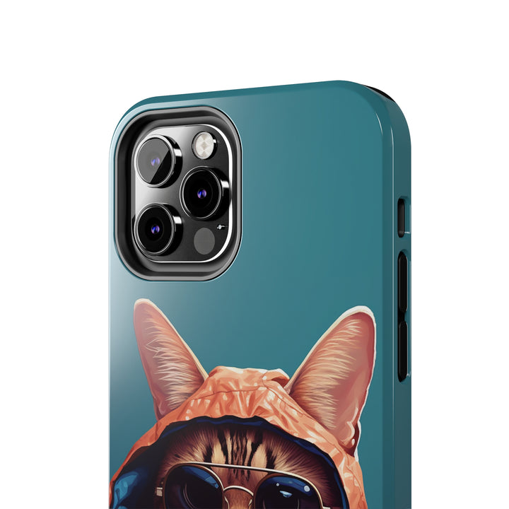 Cool Cat Tough IPhone blue Cases MADEE'S EXCLUSIVES - Madee's Boutique Phone Case Print On Demand Partners Accessories aesthetic mobile coveraesthetic phone casesiPhone 12 Mini