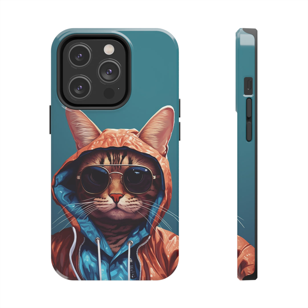 Cool Cat Tough IPhone blue Cases MADEE'S EXCLUSIVES - Madee's Boutique Phone Case Print On Demand Partners Accessories aesthetic mobile coveraesthetic phone casesiPhone 14 Pro