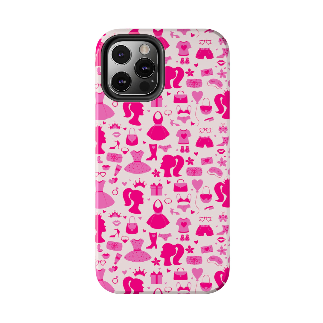 Girly pink Tough iPhone Cases - Madee's Boutique Phone Case Printify Accessories Aesthetic Case IphoneAesthetic Case PhoneiPhone 12 Mini
