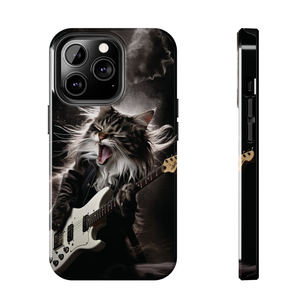 Cool Cat Playing Guitar Music Tough Phone Cases MADEE'S EXCLUSIVES - Madee's Boutique Phone Case Print On Demand Partners Accessories aesthetic mobile coveraesthetic phone casesiPhone 13 Pro