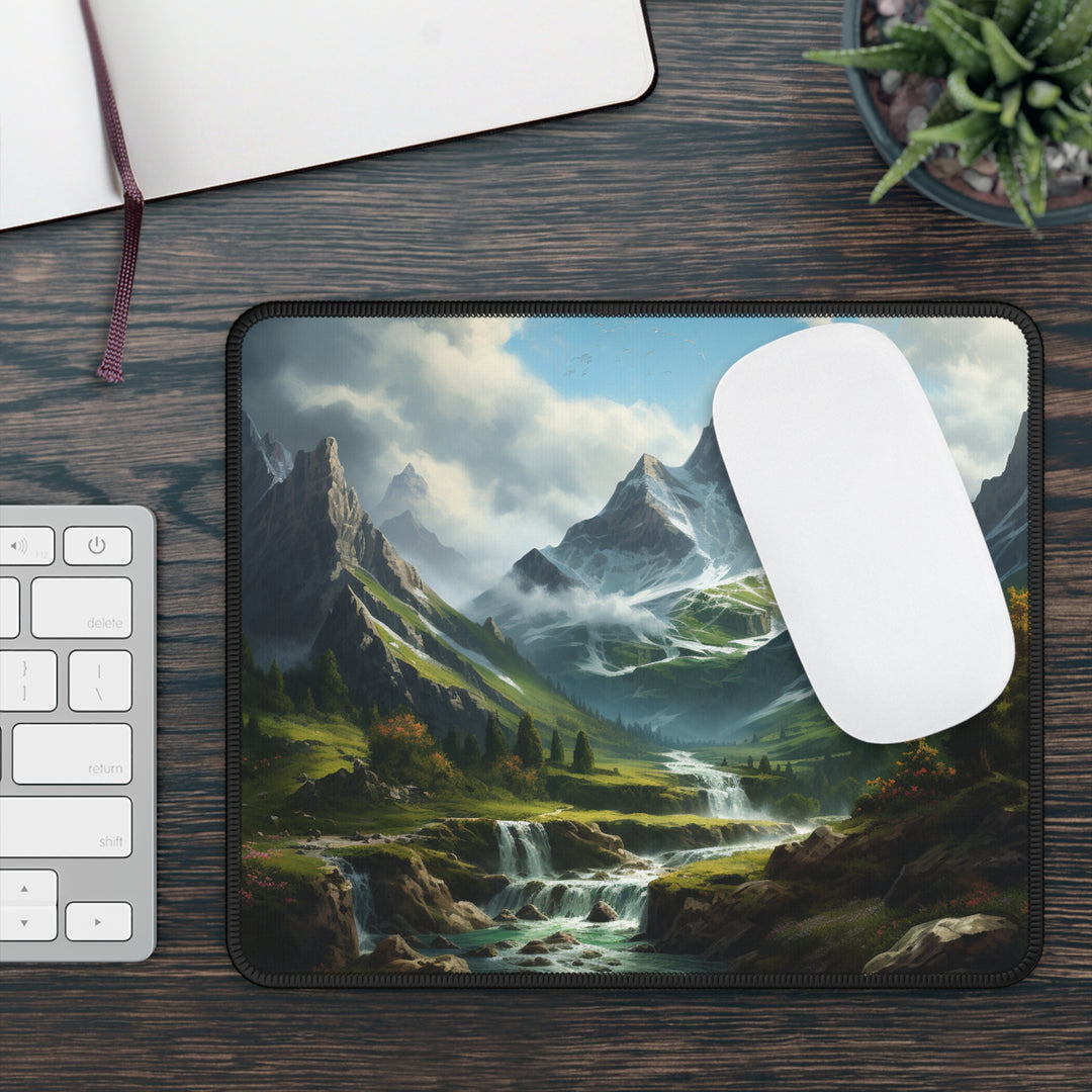 Landscape River And Mountains Mouse Pad MADEE'S EXCLUSIVES - Madee's Boutique Home Decor Printify Accessories best secret santa giftscadeau de noël pour femmeRectangle9" × 7"