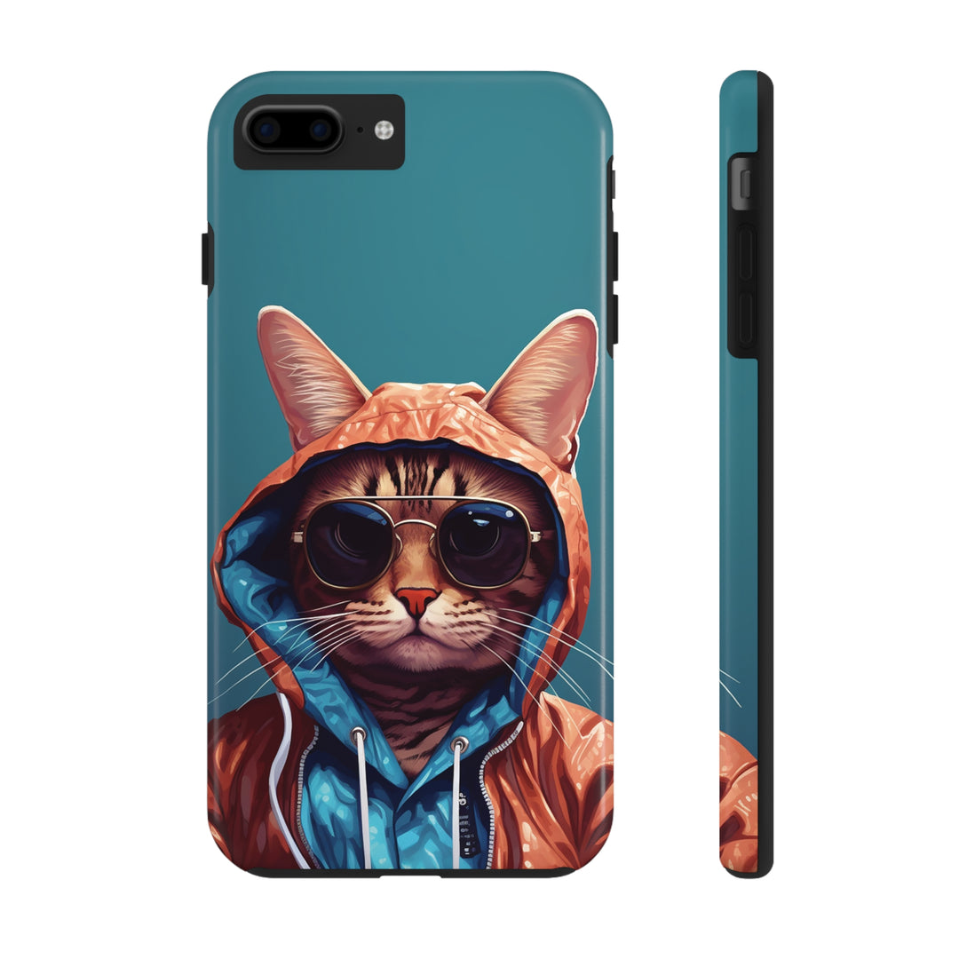 Cool Cat Tough IPhone blue Cases MADEE'S EXCLUSIVES - Madee's Boutique Phone Case Print On Demand Partners Accessories aesthetic mobile coveraesthetic phone casesiPhone 7 Plus, iPhone 8 Plus
