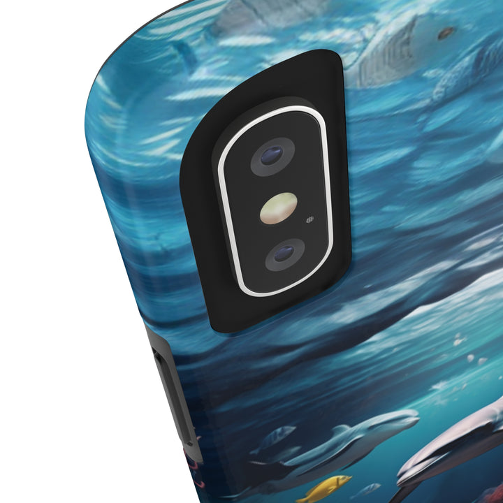Dolphin in Ocean Tough iPhone Cases - Madee's Boutique Phone Case Print On Demand Partners Accessories aesthetic mobile coveraesthetic phone casesiPhone 12 Mini