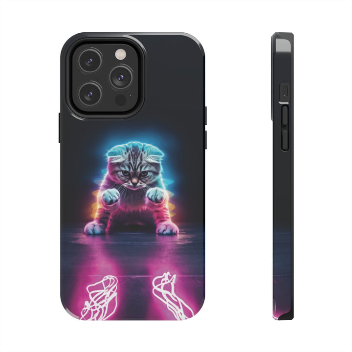 Pink Neon Cat Tough iPhone Cases MADEE'S EXCLUSIVES - Madee's Boutique Phone Case Printify Accessories aesthetic mobile coveraesthetic phone casesiPhone 14 Pro Max