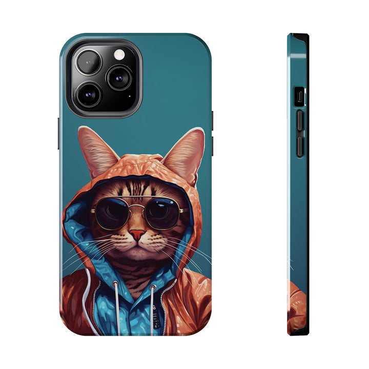 Cool Cat Tough IPhone blue Cases MADEE'S EXCLUSIVES - Madee's Boutique Phone Case Print On Demand Partners Accessories aesthetic mobile coveraesthetic phone casesiPhone 13 Pro Max
