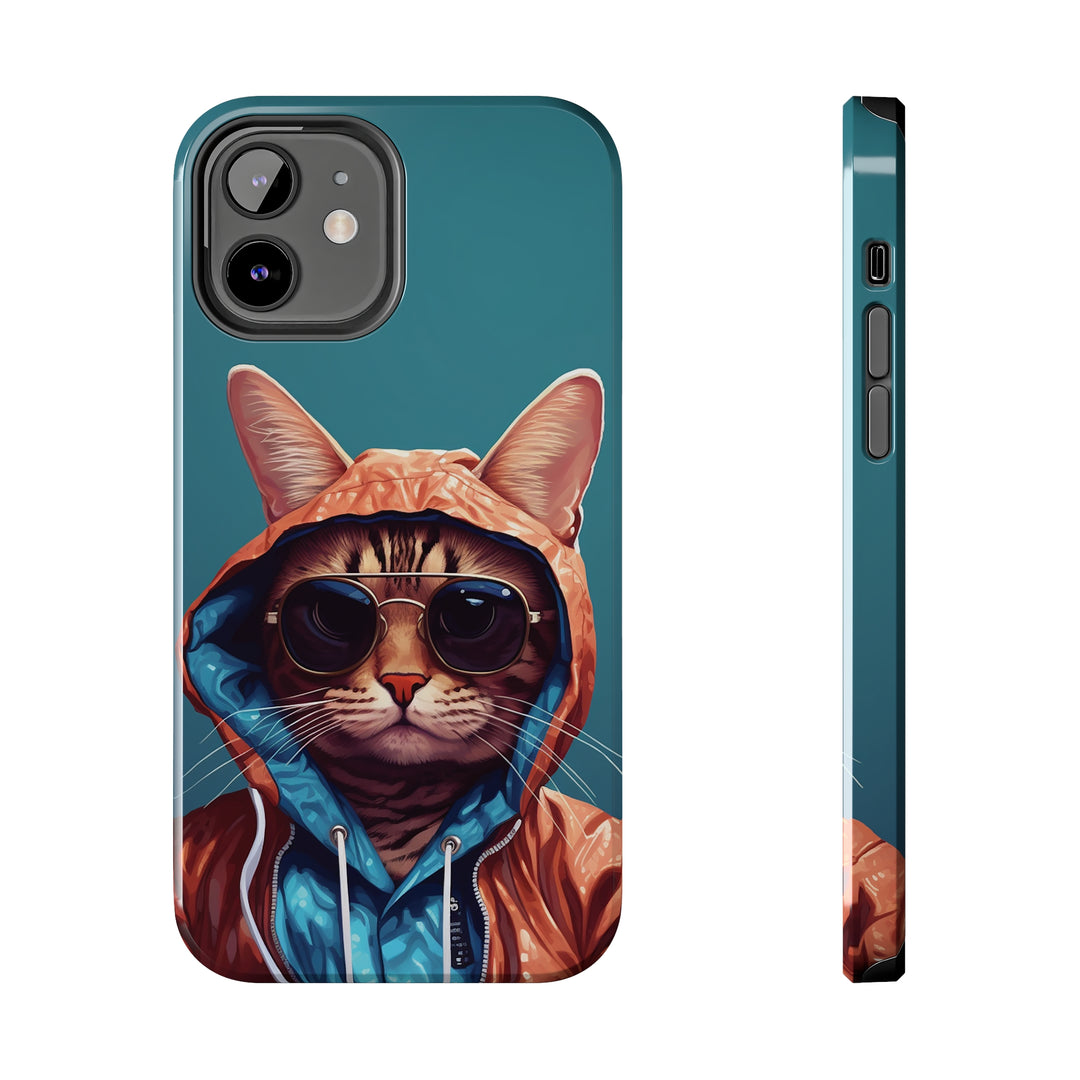 Cool Cat Tough IPhone blue Cases MADEE'S EXCLUSIVES - Madee's Boutique Phone Case Print On Demand Partners Accessories aesthetic mobile coveraesthetic phone casesiPhone 12