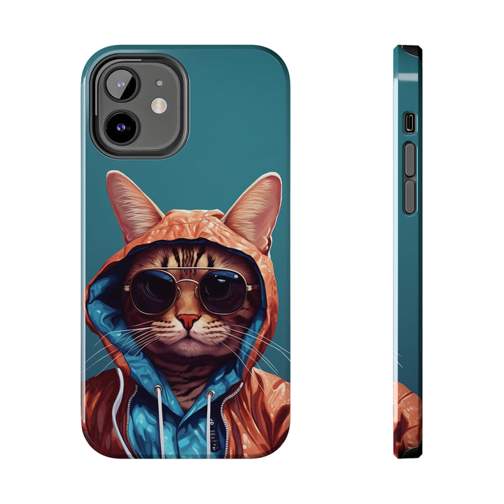 Cool Cat Tough IPhone blue Cases MADEE'S EXCLUSIVES - Madee's Boutique Phone Case Print On Demand Partners Accessories aesthetic mobile coveraesthetic phone casesiPhone 12