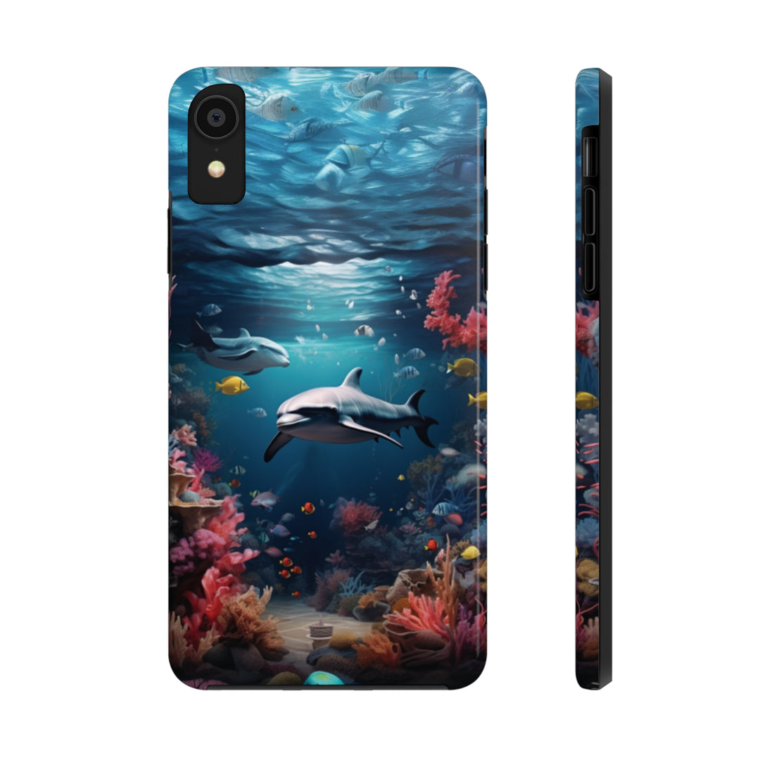 Dolphin in Ocean Tough iPhone Cases - Madee's Boutique Phone Case Print On Demand Partners Accessories aesthetic mobile coveraesthetic phone casesiPhone XR