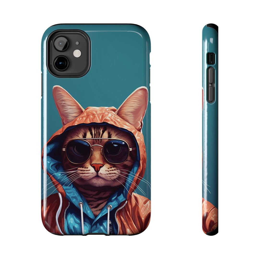 Cool Cat Tough IPhone blue Cases MADEE'S EXCLUSIVES - Madee's Boutique Phone Case Print On Demand Partners Accessories aesthetic mobile coveraesthetic phone casesiPhone 11