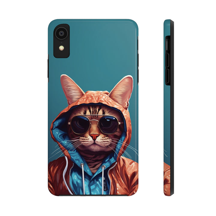 Cool Cat Tough IPhone blue Cases MADEE'S EXCLUSIVES - Madee's Boutique Phone Case Print On Demand Partners Accessories aesthetic mobile coveraesthetic phone casesiPhone XR