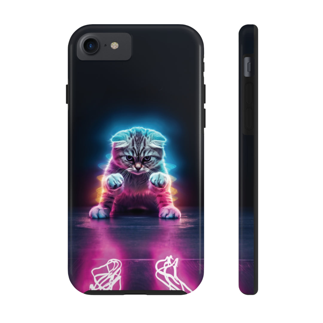 Pink Neon Cat Tough iPhone Cases MADEE'S EXCLUSIVES - Madee's Boutique Phone Case Printify Accessories aesthetic mobile coveraesthetic phone casesiPhone 7, iPhone 8, iPhone SE