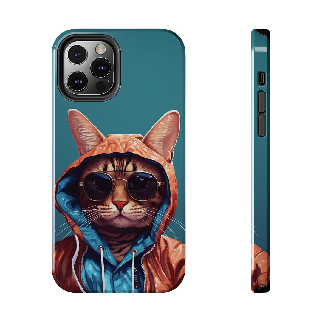 Cool Cat Tough IPhone blue Cases MADEE'S EXCLUSIVES - Madee's Boutique Phone Case Print On Demand Partners Accessories aesthetic mobile coveraesthetic phone casesiPhone 12 Pro