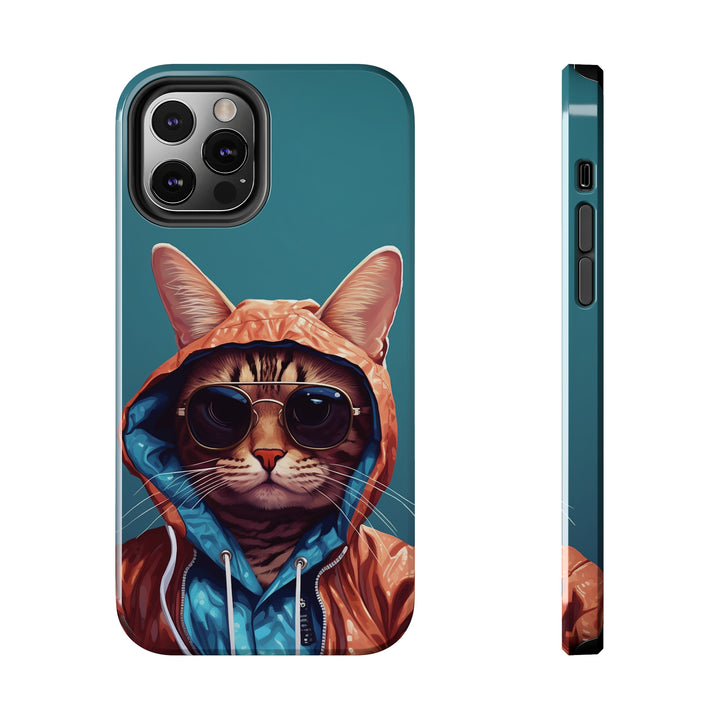 Cool Cat Tough IPhone blue Cases MADEE'S EXCLUSIVES - Madee's Boutique Phone Case Print On Demand Partners Accessories aesthetic mobile coveraesthetic phone casesiPhone 12 Pro