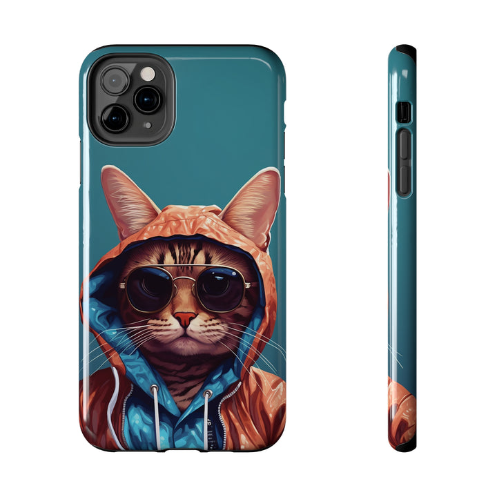Cool Cat Tough IPhone blue Cases MADEE'S EXCLUSIVES - Madee's Boutique Phone Case Print On Demand Partners Accessories aesthetic mobile coveraesthetic phone casesiPhone 11 Pro Max