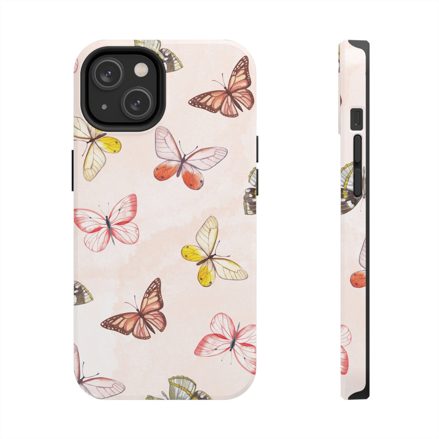 Pastel Pink Tough iPhone Cases with butterfly - Madee's Boutique Phone Case Printify Accessories Aesthetic Case IphoneAesthetic Case PhoneiPhone 14