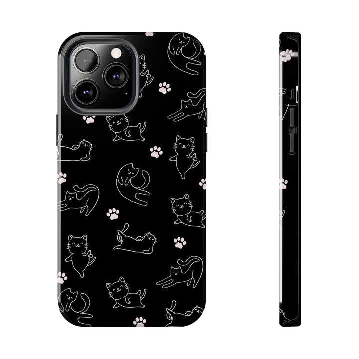 Yoga Cat Black and White Tough iPhone Cases - Madee's Boutique Phone Case Printify Accessories aesthetic mobile coveraesthetic phone casesiPhone 13 Pro Max