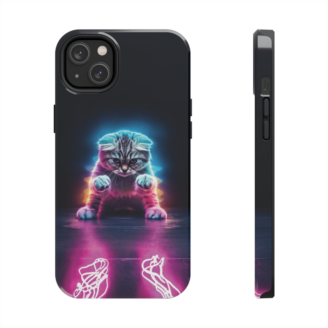 Pink Neon Cat Tough iPhone Cases MADEE'S EXCLUSIVES - Madee's Boutique Phone Case Printify Accessories aesthetic mobile coveraesthetic phone casesiPhone 14 Plus