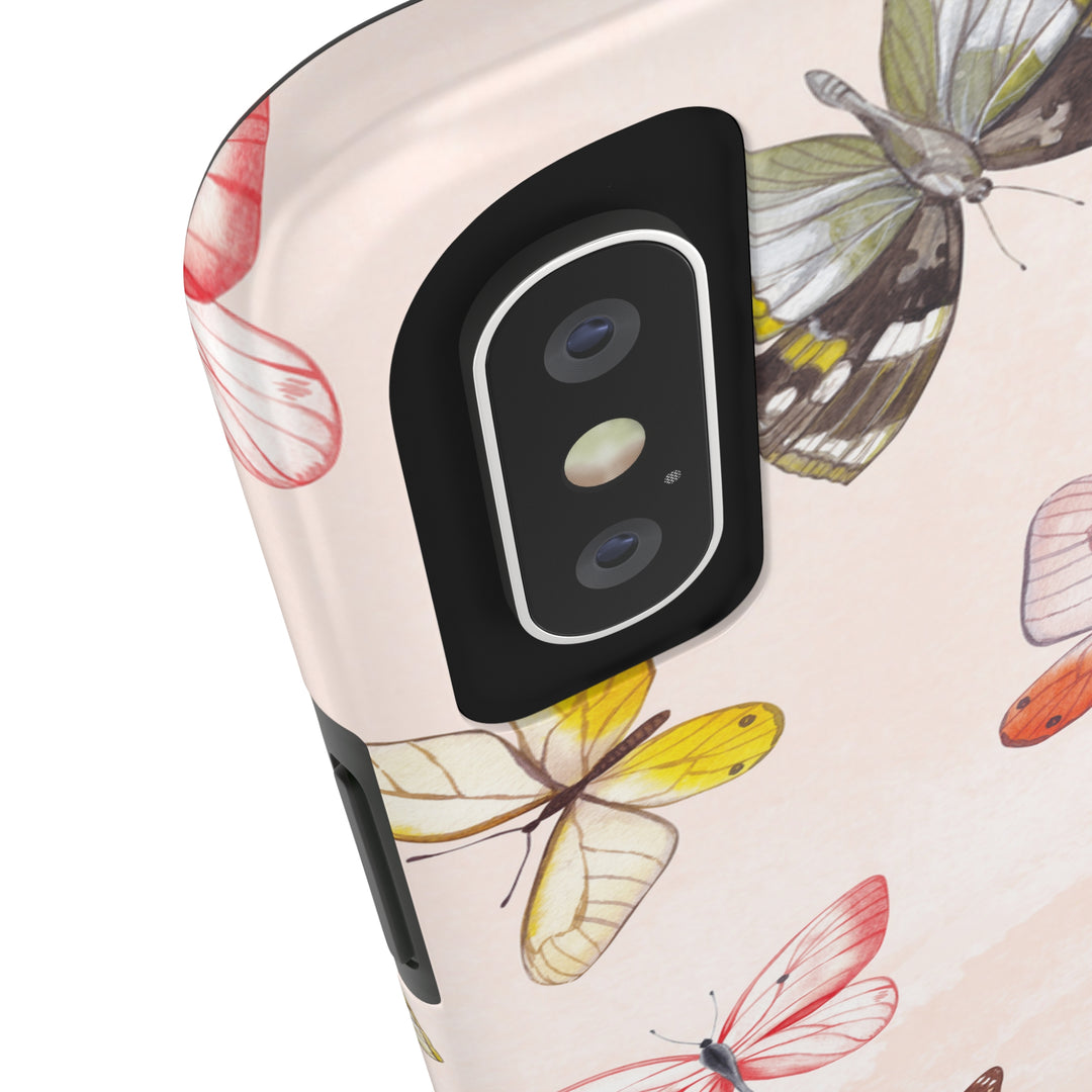 Pastel Pink Tough iPhone Cases with butterfly - Madee's Boutique Phone Case Printify Accessories Aesthetic Case IphoneAesthetic Case PhoneiPhone 12 Mini