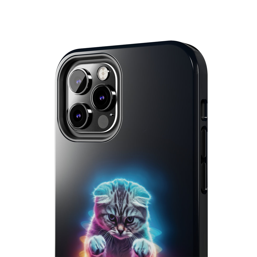 Pink Neon Cat Tough iPhone Cases MADEE'S EXCLUSIVES - Madee's Boutique Phone Case Printify Accessories aesthetic mobile coveraesthetic phone casesiPhone 12 Mini