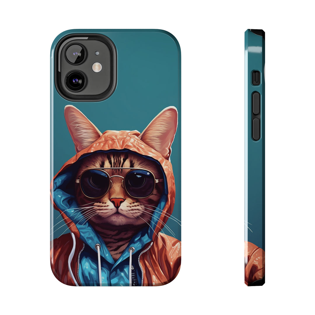 Cool Cat Tough IPhone blue Cases MADEE'S EXCLUSIVES - Madee's Boutique Phone Case Print On Demand Partners Accessories aesthetic mobile coveraesthetic phone casesiPhone 12 Mini