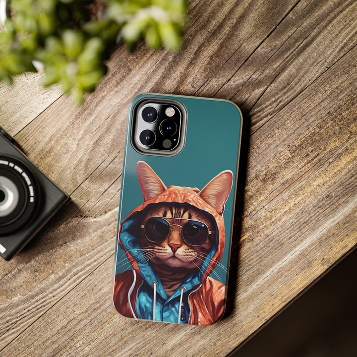 Cool Cat Tough IPhone blue Cases MADEE'S EXCLUSIVES - Madee's Boutique Phone Case Print On Demand Partners Accessories aesthetic mobile coveraesthetic phone casesiPhone 14