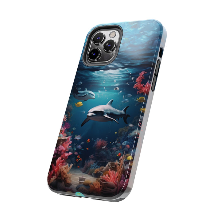 Dolphin in Ocean Tough iPhone Cases - Madee's Boutique Phone Case Print On Demand Partners Accessories aesthetic mobile coveraesthetic phone casesiPhone 12 Mini