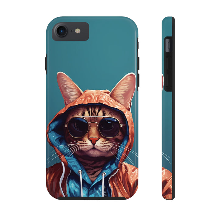 Cool Cat Tough IPhone blue Cases MADEE'S EXCLUSIVES - Madee's Boutique Phone Case Print On Demand Partners Accessories aesthetic mobile coveraesthetic phone casesiPhone 7, iPhone 8, iPhone SE