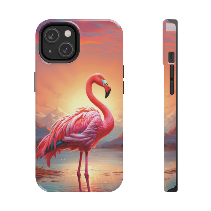 Beautiful Flamingo Tough iPhone Cases MADEE'S EXCLUSIVES - Madee's Boutique Phone Case Print On Demand Partners Accessories aesthetic mobile coveraesthetic phone casesiPhone 14