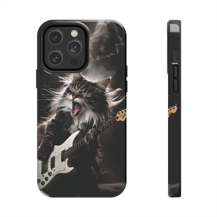 Cool Cat Playing Guitar Music Tough Phone Cases MADEE'S EXCLUSIVES - Madee's Boutique Phone Case Print On Demand Partners Accessories aesthetic mobile coveraesthetic phone casesiPhone 14 Pro Max