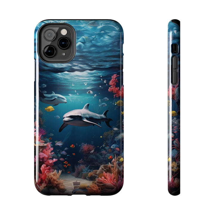 Dolphin in Ocean Tough iPhone Cases - Madee's Boutique Phone Case Print On Demand Partners Accessories aesthetic mobile coveraesthetic phone casesiPhone 11 Pro Max