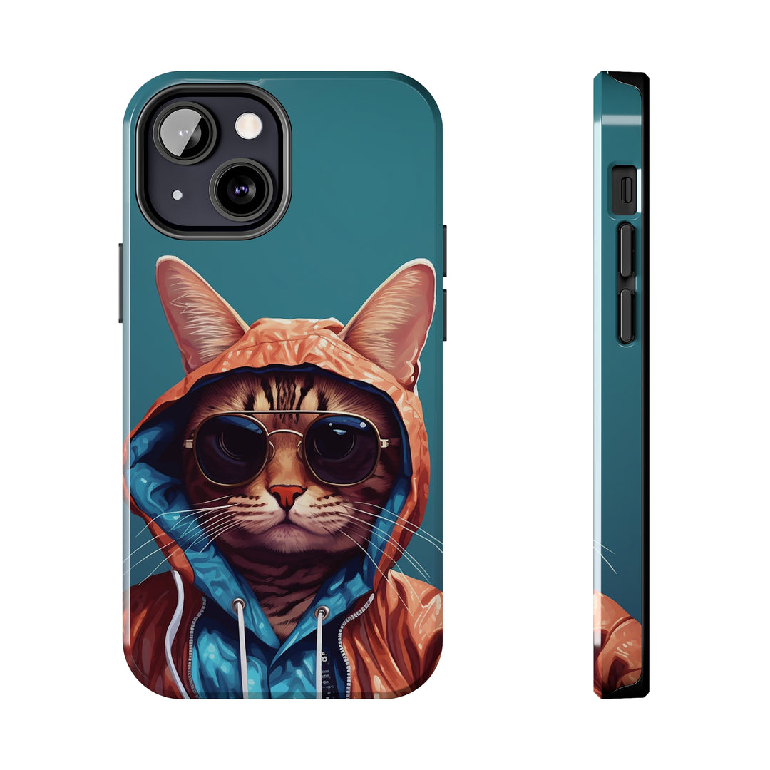 Cool Cat Tough IPhone blue Cases MADEE'S EXCLUSIVES - Madee's Boutique Phone Case Print On Demand Partners Accessories aesthetic mobile coveraesthetic phone casesiPhone 13 Mini