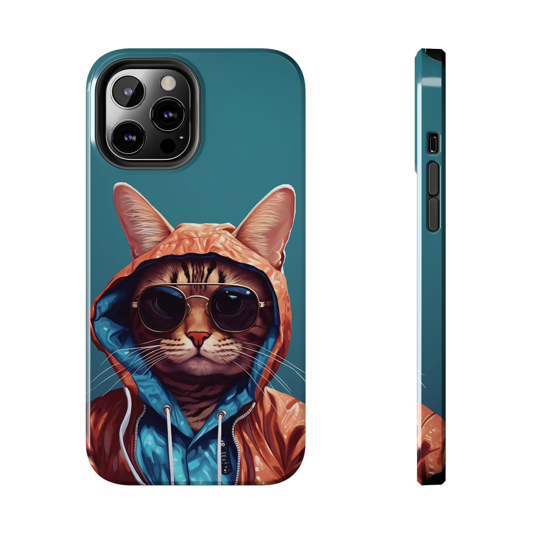 Cool Cat Tough IPhone blue Cases MADEE'S EXCLUSIVES - Madee's Boutique Phone Case Print On Demand Partners Accessories aesthetic mobile coveraesthetic phone casesiPhone 12 Pro Max