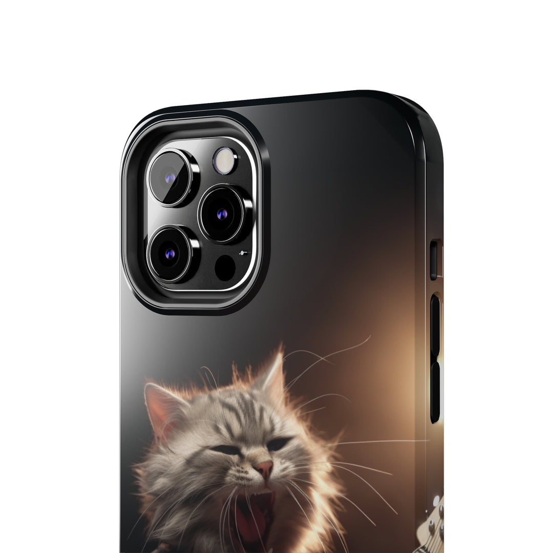 Cool Cat Playing Guitar Music Tough Phone Cases MADEE'S EXCLUSIVES - Madee's Boutique Phone Case Print On Demand Partners Accessories aesthetic mobile coveraesthetic phone casesiPhone 12 Mini