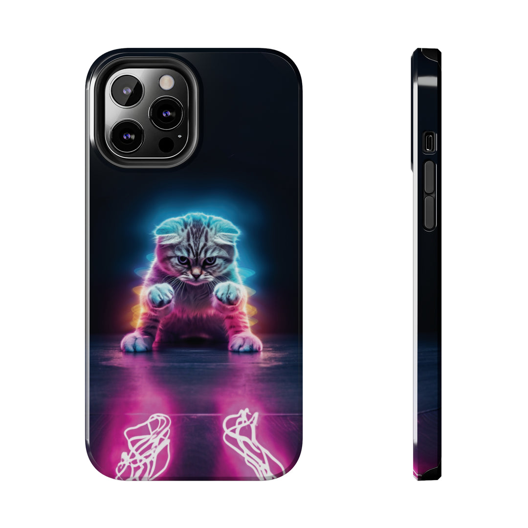 Pink Neon Cat Tough iPhone Cases MADEE'S EXCLUSIVES - Madee's Boutique Phone Case Printify Accessories aesthetic mobile coveraesthetic phone casesiPhone 12 Pro Max
