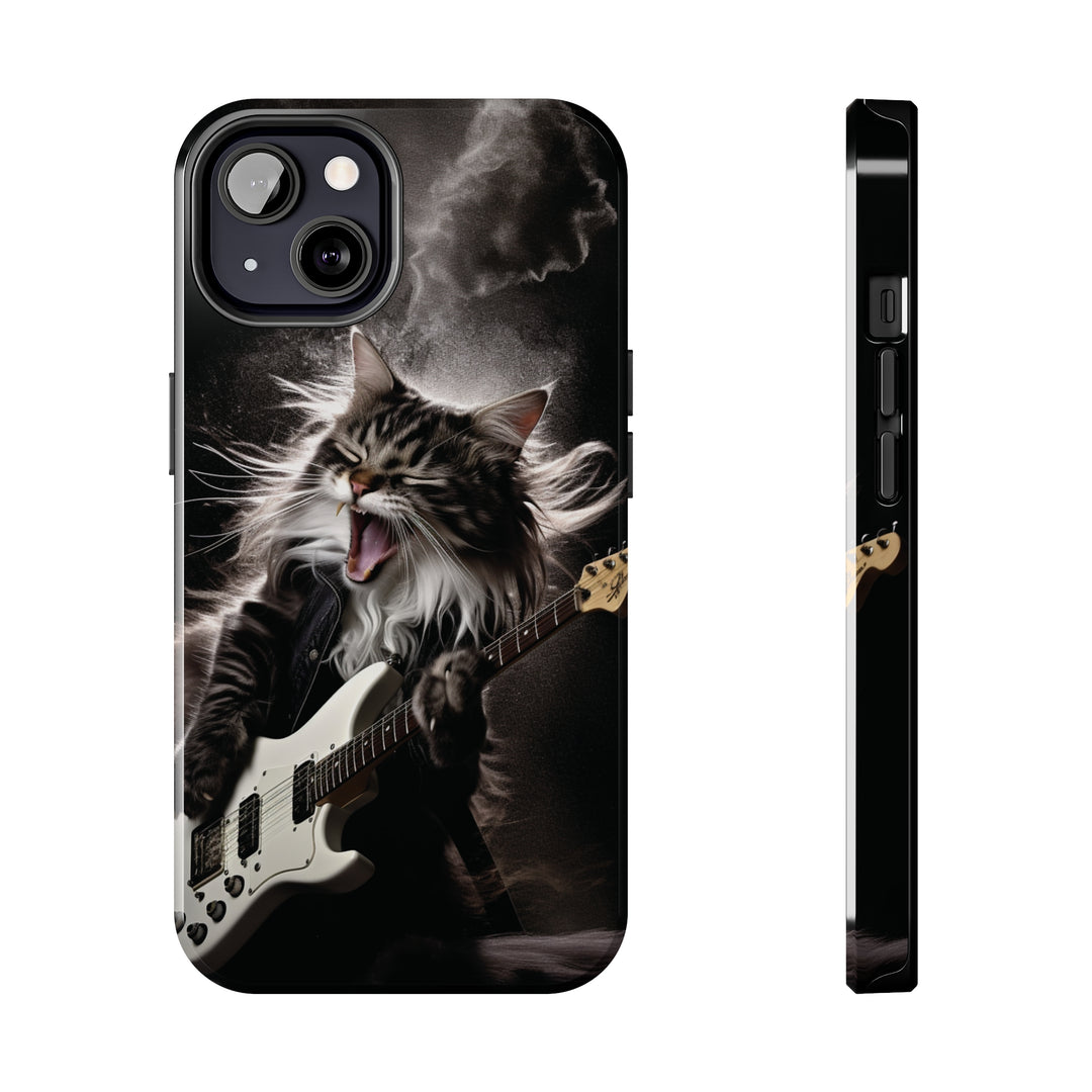 Cool Cat Playing Guitar Music Tough Phone Cases MADEE'S EXCLUSIVES - Madee's Boutique Phone Case Print On Demand Partners Accessories aesthetic mobile coveraesthetic phone casesiPhone 13