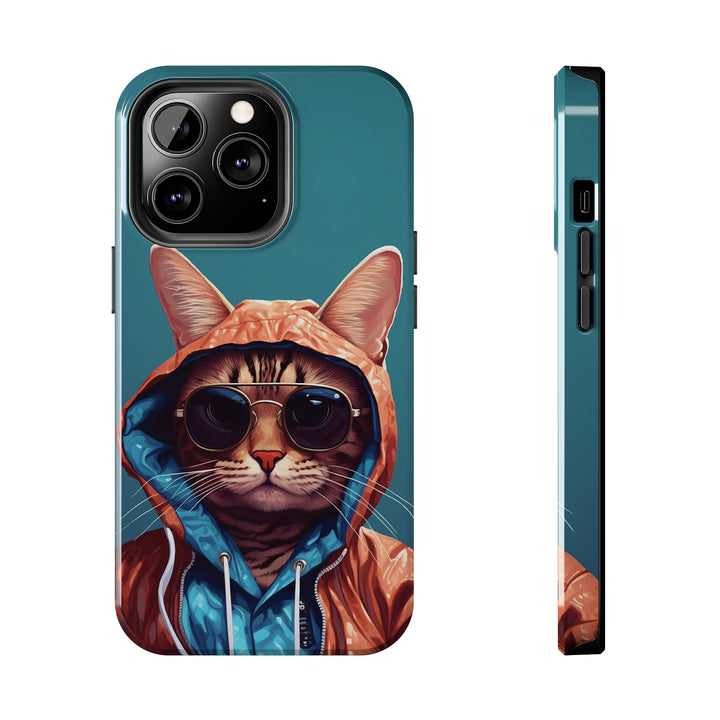 Cool Cat Tough IPhone blue Cases MADEE'S EXCLUSIVES - Madee's Boutique Phone Case Print On Demand Partners Accessories aesthetic mobile coveraesthetic phone casesiPhone 13 Pro