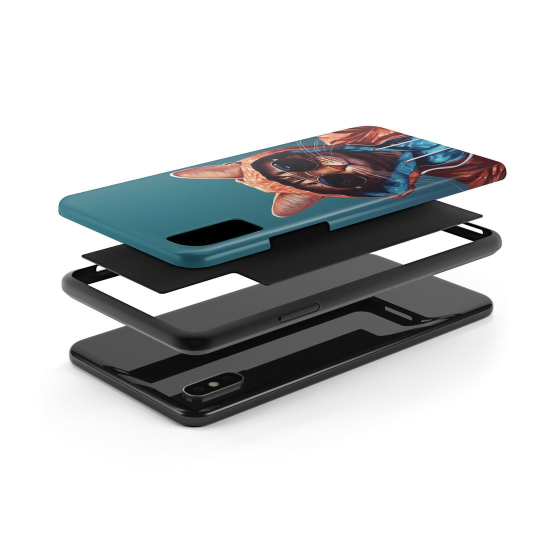 Cool Cat Tough IPhone blue Cases MADEE'S EXCLUSIVES - Madee's Boutique Phone Case Print On Demand Partners Accessories aesthetic mobile coveraesthetic phone casesiPhone 12 Mini