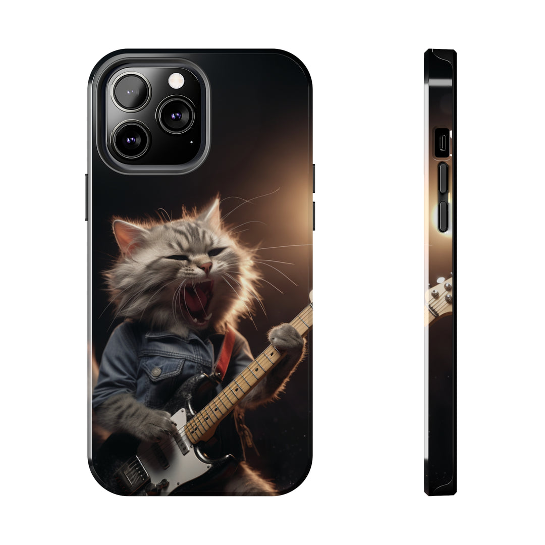 Cool Cat Playing Guitar Music Tough Phone Cases MADEE'S EXCLUSIVES - Madee's Boutique Phone Case Print On Demand Partners Accessories aesthetic mobile coveraesthetic phone casesiPhone 13 Pro Max