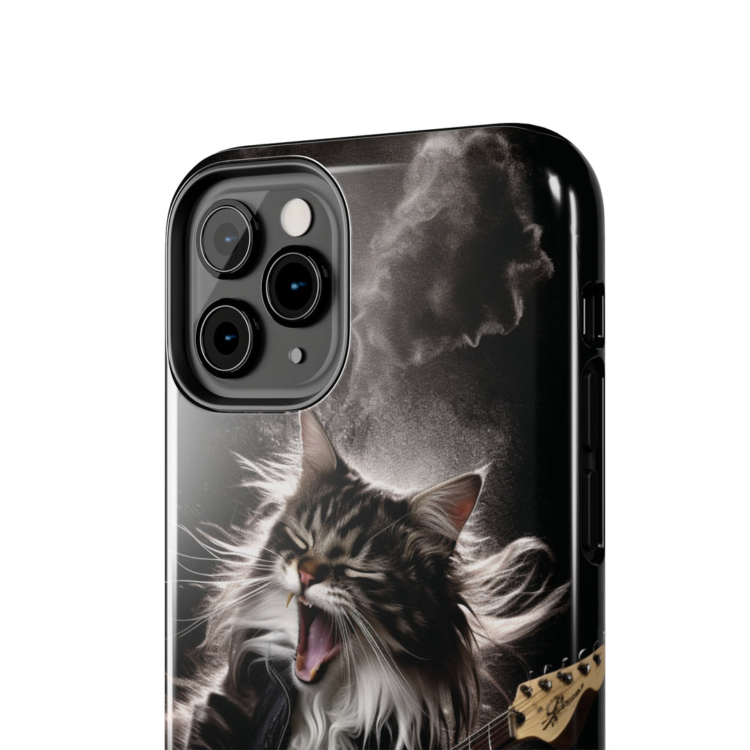 Cool Cat Playing Guitar Music Tough Phone Cases MADEE'S EXCLUSIVES - Madee's Boutique Phone Case Print On Demand Partners Accessories aesthetic mobile coveraesthetic phone casesiPhone 12 Mini
