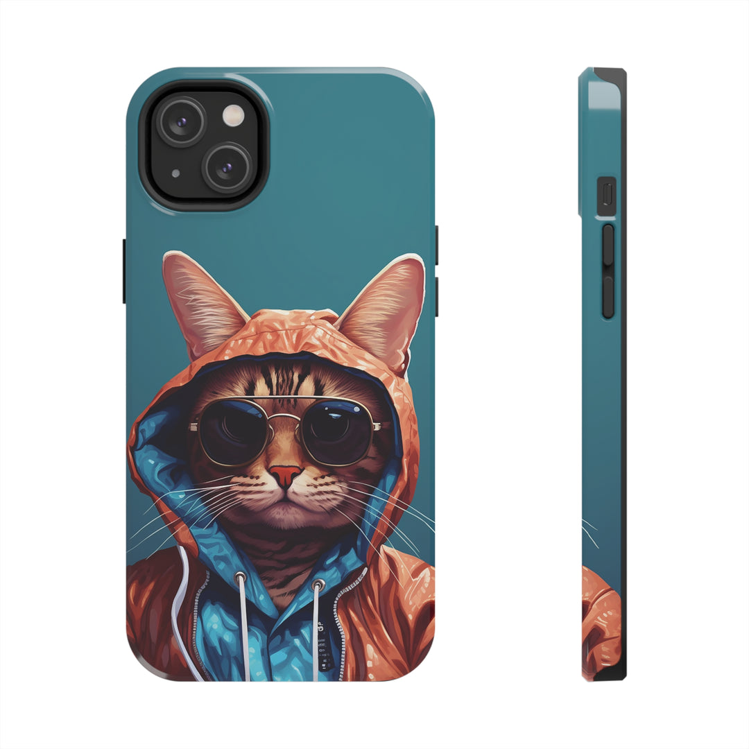 Cool Cat Tough IPhone blue Cases MADEE'S EXCLUSIVES - Madee's Boutique Phone Case Print On Demand Partners Accessories aesthetic mobile coveraesthetic phone casesiPhone 14 Plus