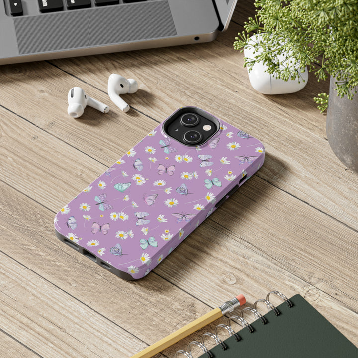 Butterfly & Flowers Tough iPhone Cases - Madee's Boutique Phone Case Printify Accessories Aesthetic Case IphoneAesthetic Case PhoneiPhone 14
