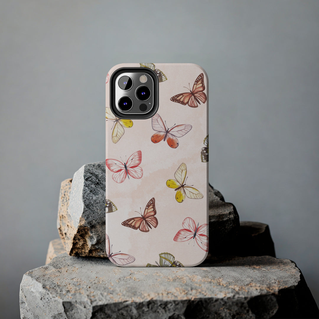 Pastel Pink Tough iPhone Cases with butterfly - Madee's Boutique Phone Case Printify Accessories Aesthetic Case IphoneAesthetic Case PhoneiPhone 14