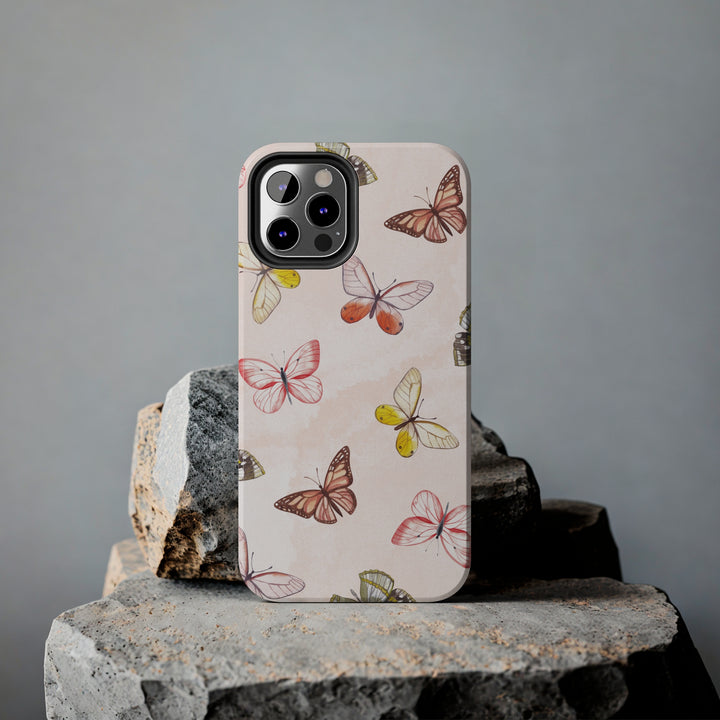 Pastel Pink Tough iPhone Cases with butterfly - Madee's Boutique Phone Case Printify Accessories Aesthetic Case IphoneAesthetic Case PhoneiPhone 14