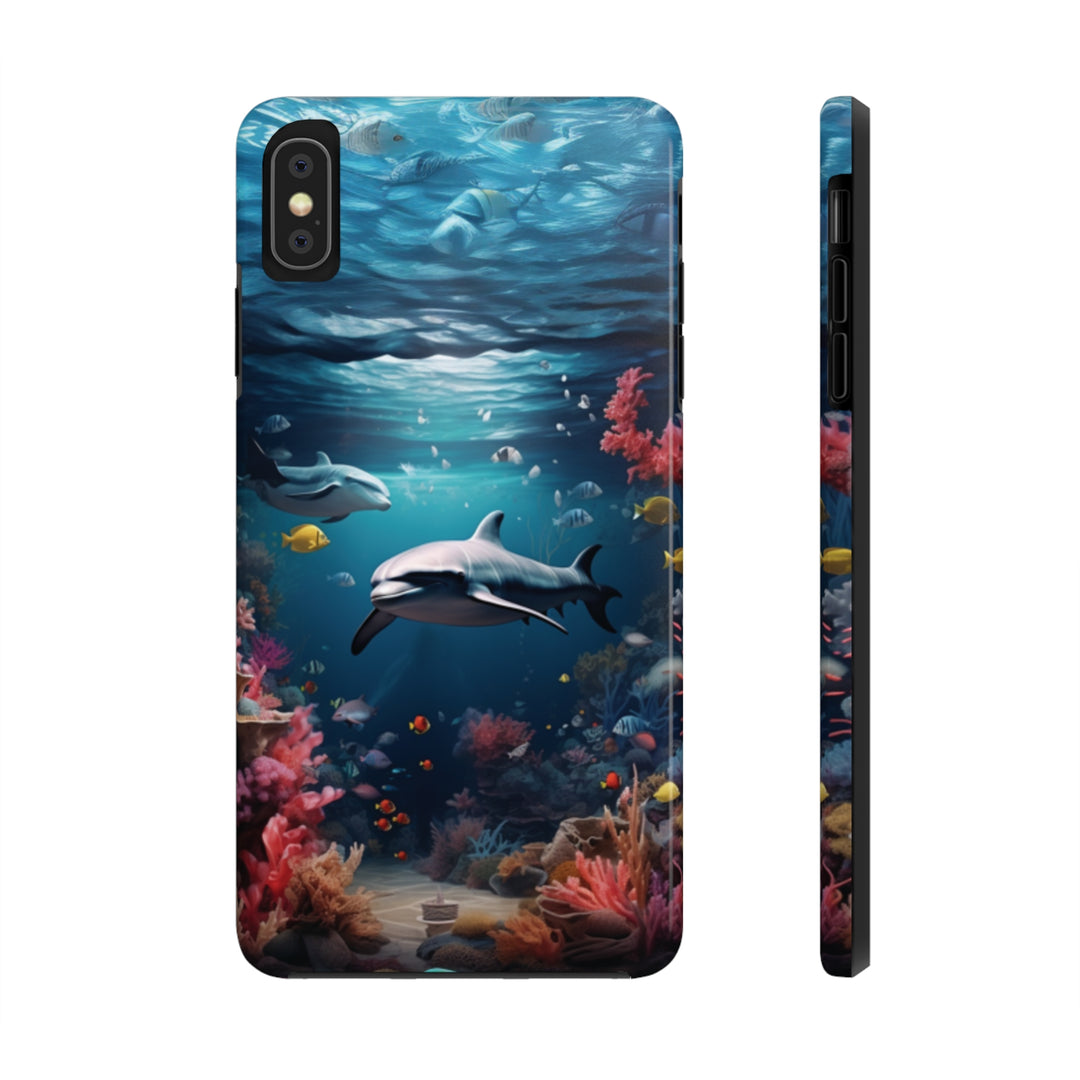 Dolphin in Ocean Tough iPhone Cases - Madee's Boutique Phone Case Print On Demand Partners Accessories aesthetic mobile coveraesthetic phone casesiPhone XS MAX