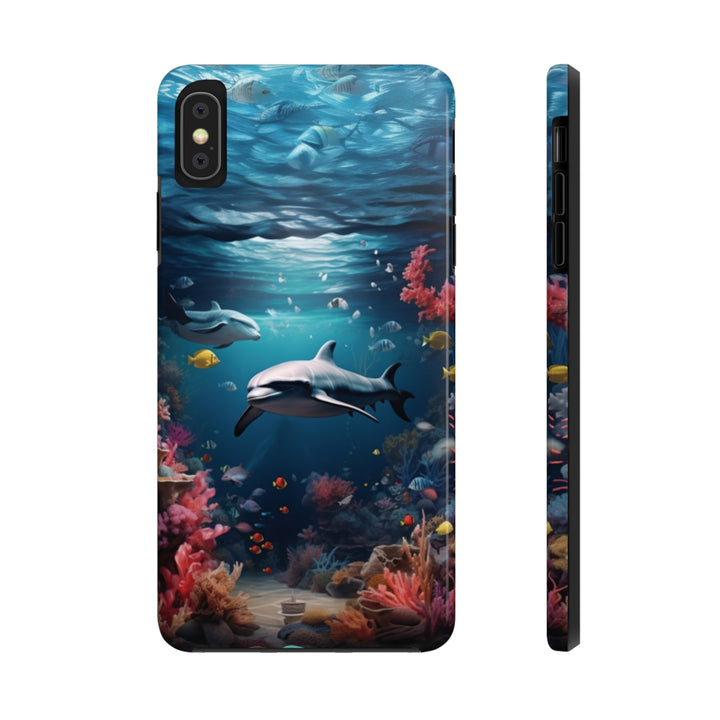 Dolphin in Ocean Tough iPhone Cases - Madee's Boutique Phone Case Print On Demand Partners Accessories aesthetic mobile coveraesthetic phone casesiPhone XS MAX