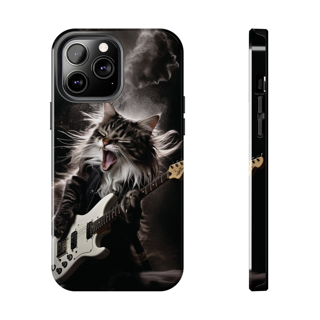 Cool Cat Playing Guitar Music Tough Phone Cases MADEE'S EXCLUSIVES - Madee's Boutique Phone Case Print On Demand Partners Accessories aesthetic mobile coveraesthetic phone casesiPhone 13 Pro Max