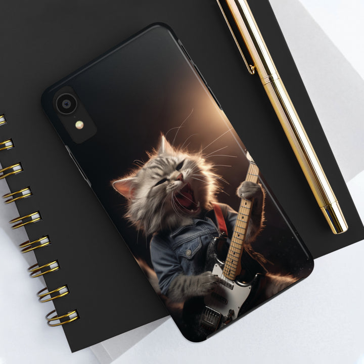 Cool Cat Playing Guitar Music Tough Phone Cases MADEE'S EXCLUSIVES - Madee's Boutique Phone Case Print On Demand Partners Accessories aesthetic mobile coveraesthetic phone casesiPhone 14